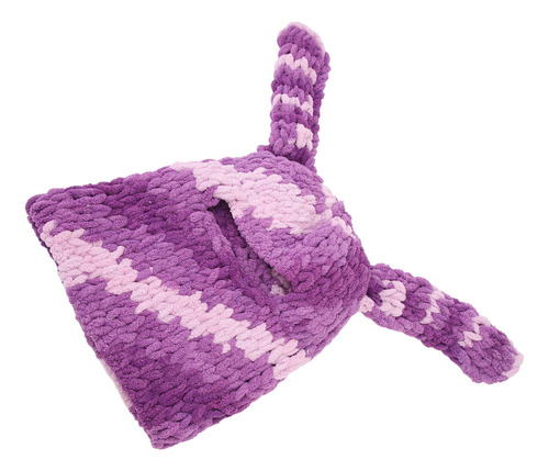 Gorro De Punto Con Forma De Oreja De Conejo, Color Morado, C