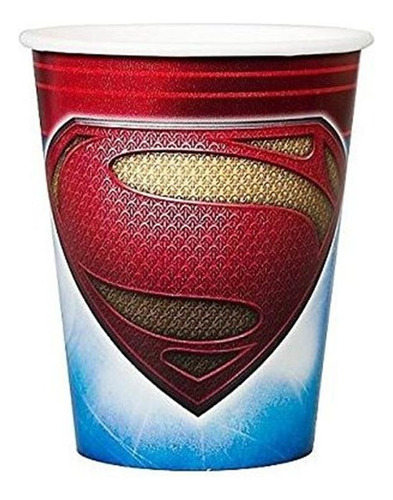 Vasos De Papel De 9 Oz De Superman Man Of Steel (8 U.).