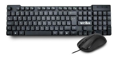 Combo Teclado Y Mouse Usb Alambrico Weibo Fc-535 Color del teclado Negro