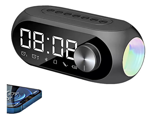 Altavoz Bluetooth Portátil Con Reloj Digital Despertador