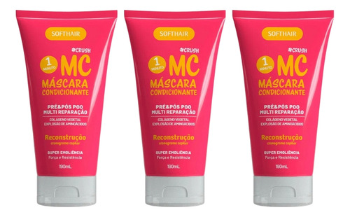 Mascara Condicionante Soft Hair 190ml Multibenef-kit C/3un