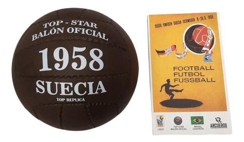 Balón Para Fútbol #2 Mundial Suecia 1958 + Afiche Coleccion