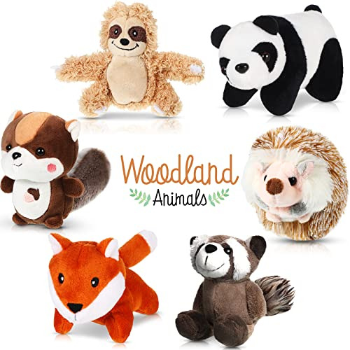 6 Piezas Jungle Animal Plush Toys Forest Stuffed Animals Set