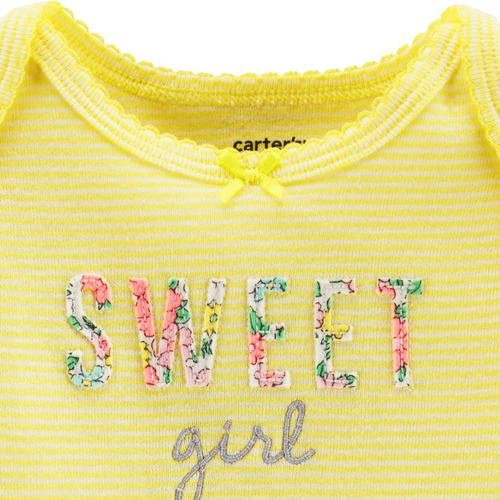 Imagen 2 de 6 de Trío Carters 3 Piezas Body Pantalon Beba Nena Sweet Girl 18m