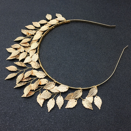 Diadema Con Forma De Corona De Hojas Y Perlas Para Profesion
