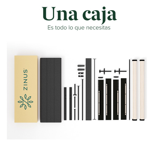 Zinus Piper | Base De Cama Matrimonial Con Cabecera Y Tapiz