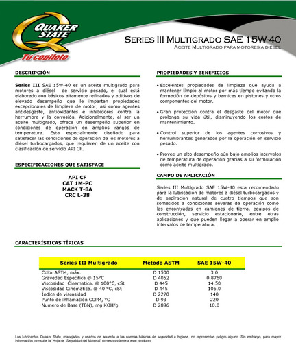 Aceite Motores A Diesel Series Iii Sae 40 Monogrado