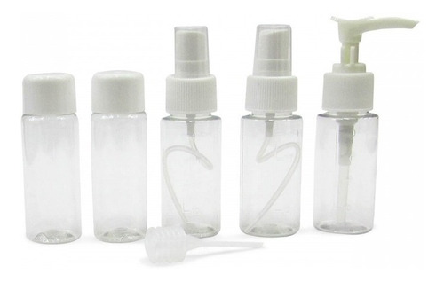 Set  Kit Viajero Cosmetiquera Envases Plasticos Desinfeccion