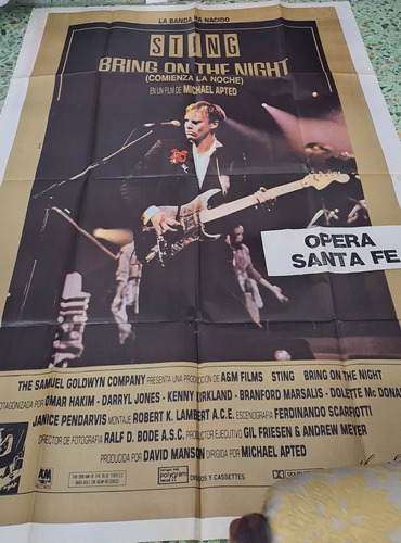 Poster  Sting Bring On The Night   Recital Doble Size