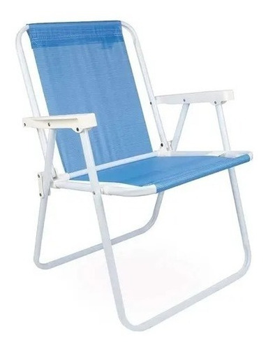 Silla Alta De Acero Sannet Reposera Azul Playa Mor 002283