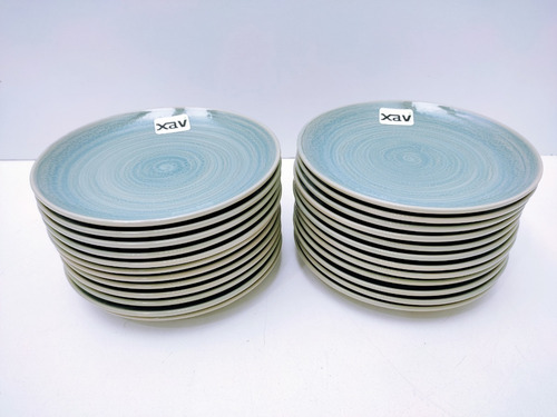 24 Platos Postre Torta Porcelana Zafiro 18cm Rak Cn. 8180