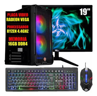 Pc Gamer Completo Ryzen 5 5600g 4.4ghz / 16g Ddr4 / Ssd 480g