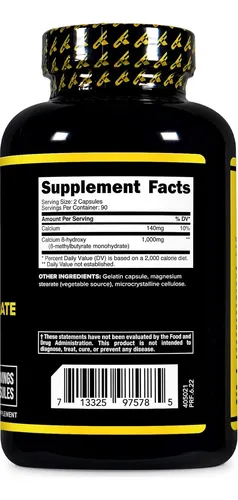 Primaforce Hmb (beta-hidroxi Beta-metilbutirato) 1000 Mg, 180 Cápsulas (500 Mg Por Cápsula) - Suplemento Sin Gluten Y S