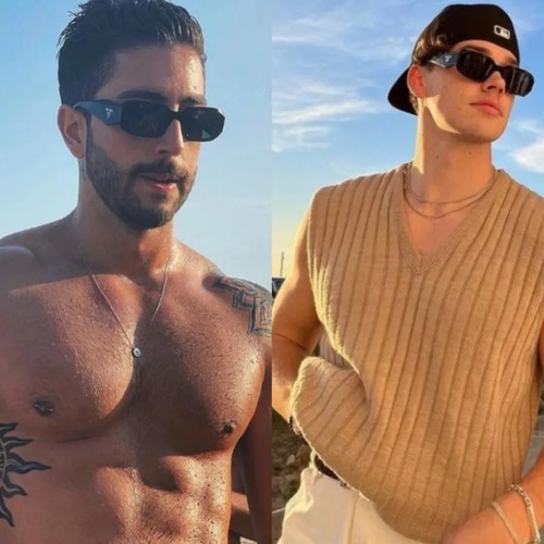 Óculos Prad Óculos De Sol Unisex + Case Pr17ws Lançamento Preto Luxo Triangular Uv400