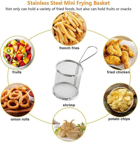 X3 Mini Cesta Para Servir Papas Fritas Nuggets Canasto 10x10
