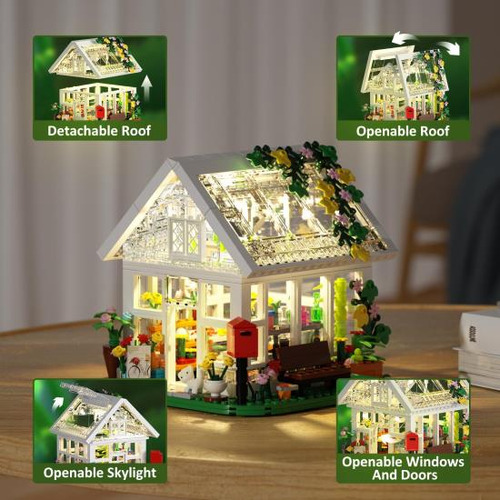 Juego De Construcción De Casa De Flores, Juguete De Construc