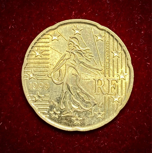 Moneda 20 Centavos De Euro Francia 1999 Km 1286 Oro Nórdico