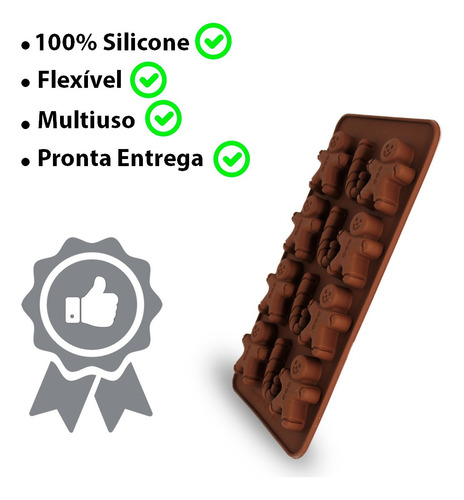 Imagem 2 de 7 de Forma De Silicones Boneco Neve Natal Bombom Chocolate 12 Cav