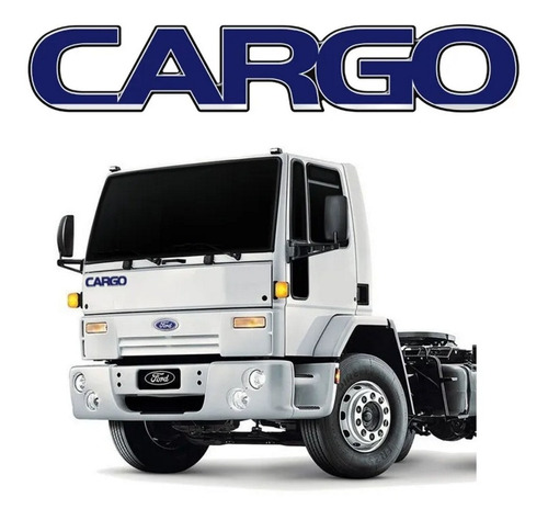 Adesivo Resinado Cromado Frontal Para Ford Cargo 20283 Cor Azul