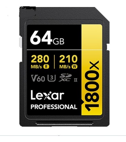 Memoria Sd Lexar Professional 64gb R280mb W210mb 1800x