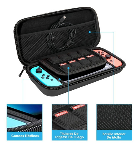 Imagen 3 de 8 de Estuche Protector Para Nintendo Switch Normal Pack 17 En 1