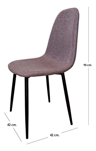 Juego De 4 Sillas Para Comedor Moderno Minimalista Acojinada Color de la estructura de la silla Madera Color del asiento Café