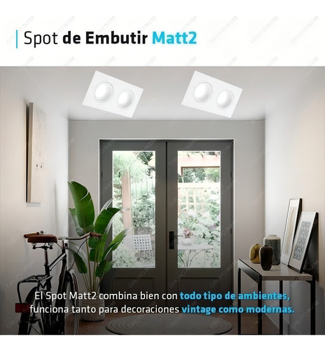 Spot Embutir Led Gu10 Blanco Ma2bbn Deco Moderno Iluminacion