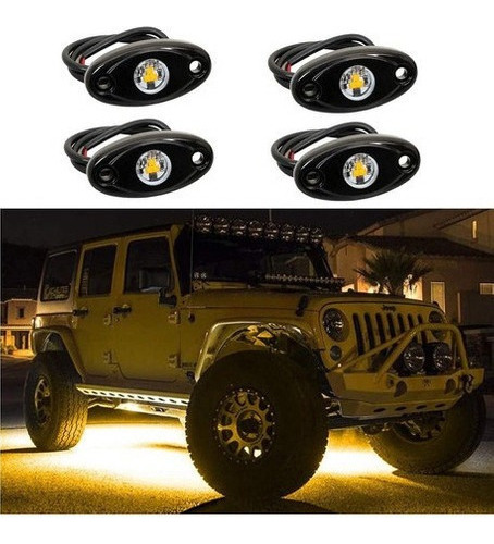 Kit 4 Luz Led Rock Jeep Atv Luces De Neón 5 Colores Disponib