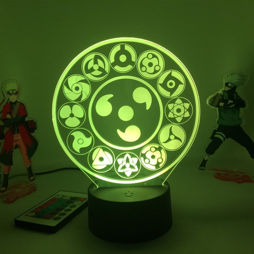Figura De Mangekyo Sharingan Con Lámpara Led Naruto De Anime