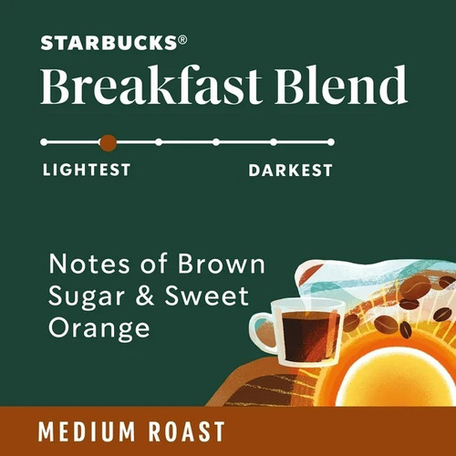 Starbucks K-pods Sabor Breakfast Blend 22 Cups