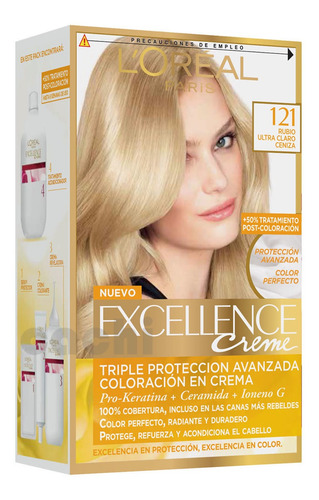 Tinta Loreal Excellence Creme 121 Rubio Perla Piel Clara
