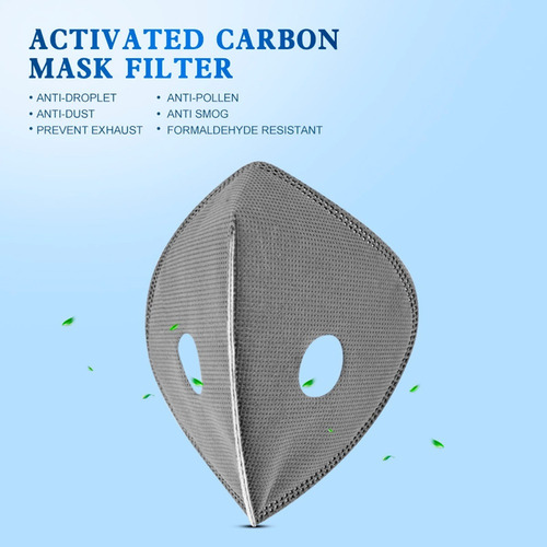 Imagen 2 de 5 de Filtro Para Mascarilla Deportiva 5 Capas Carbón Activo