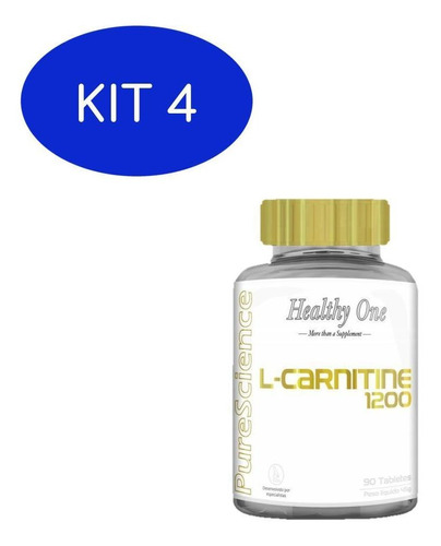 Kit 4 L-carnitine 1200 90tabs L-carnitina Healthy One