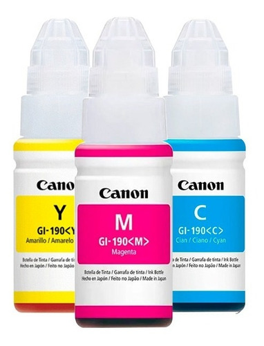 Pack 3 Unid. Tintas Canon Gi-190 Original Serie G