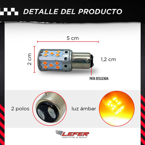 Imagen 3 de 9 de Lampara 2 Polo Luz Extrema De Giro Ambar Pata Deslizada