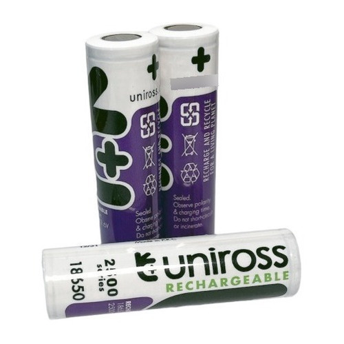 3 Piezas 18650 Uniross 3.7v - 2500ah Recargable Litio