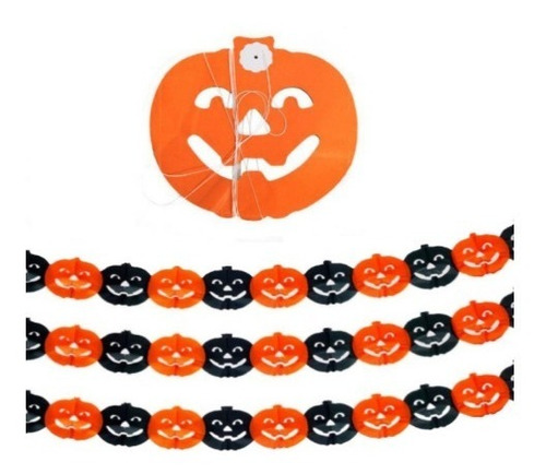 Guirnalda Halloween Calabaza Papel 300 Cm Largo