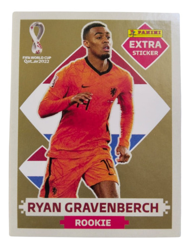 Ryan Gravenberch Oro Gold Extra Panini Qatar 2022 Original