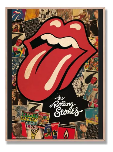 Cuadro Con Marco - Lengua Rolling Stones 6 - Mi Cuadro Uy Marrón