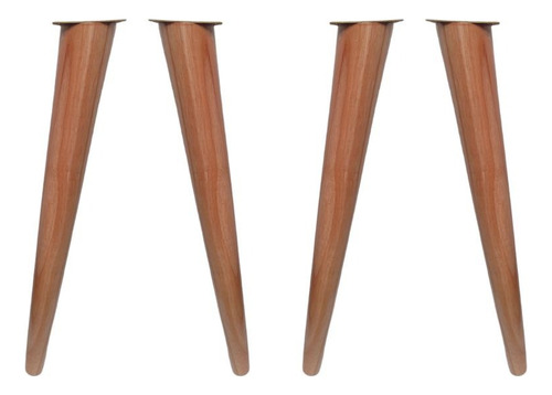 Patas De Madera 40cm Para Muebles - Cónica Diagonal X 4 Unds