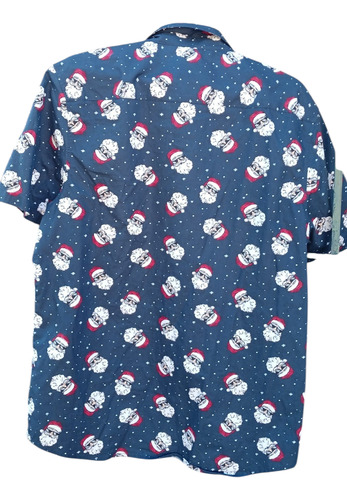 Camisa Manga Corta Usada. Talle L. Primark. Diseño Navidad (Usado)