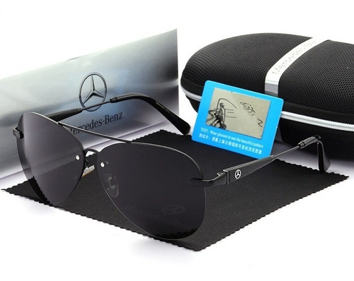 Óculos De Sol Aviador Mercedes-benz Uv400 Lentes Polarizada Cor da armação Preto