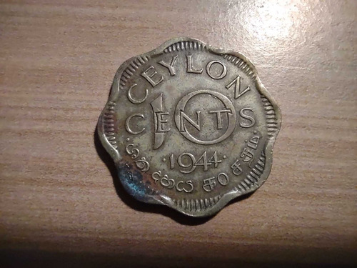 Moneda De Ceylan (actual Sri Lanka) Año 1944 10 Cent #km 118