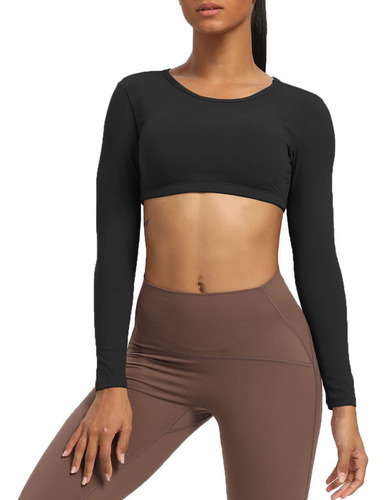 Top Corto De Manga Larga Para Mujer Clarissa Camiseta Corta