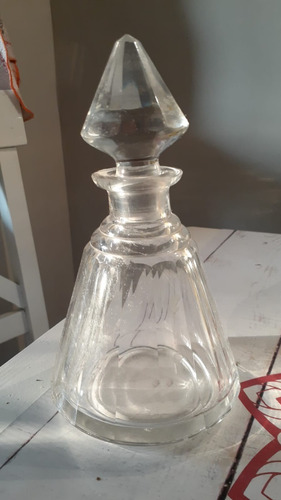Botellón Antiguo Para Tocador De Cristal - Siglo Xix