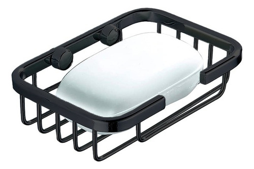 Jabonera Negra Acero Inox Ducha Baño Porta Jabon Premium Color Negro
