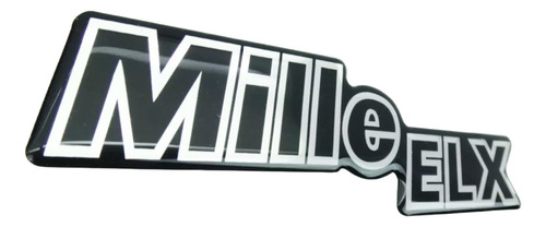 Emblema Mille Elx Fiat Uno Adesivo Resinado 17cm