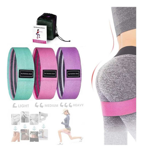 Ligas De Resistencia Yoga Kit 3 Pcs Bandas De Ejercicio Pull