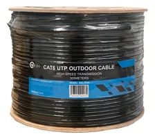 Gio Bobina Cable De Red Utp Cat6 Doble Forro Reforzado Para Exterior 8 Hilos Trenzado Ideal Para Cctv