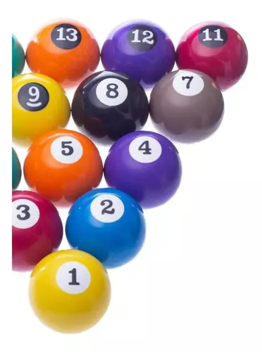 Jogo Bolas De Bilhar Numerada 54mm + Bola Branca 58mm